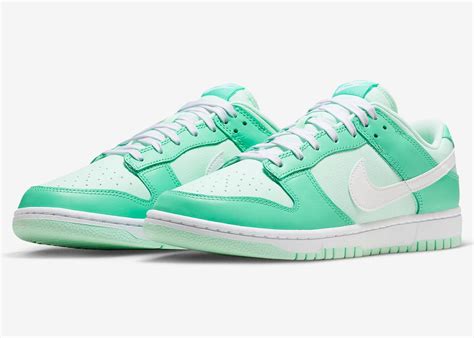 mint green and white dunks.